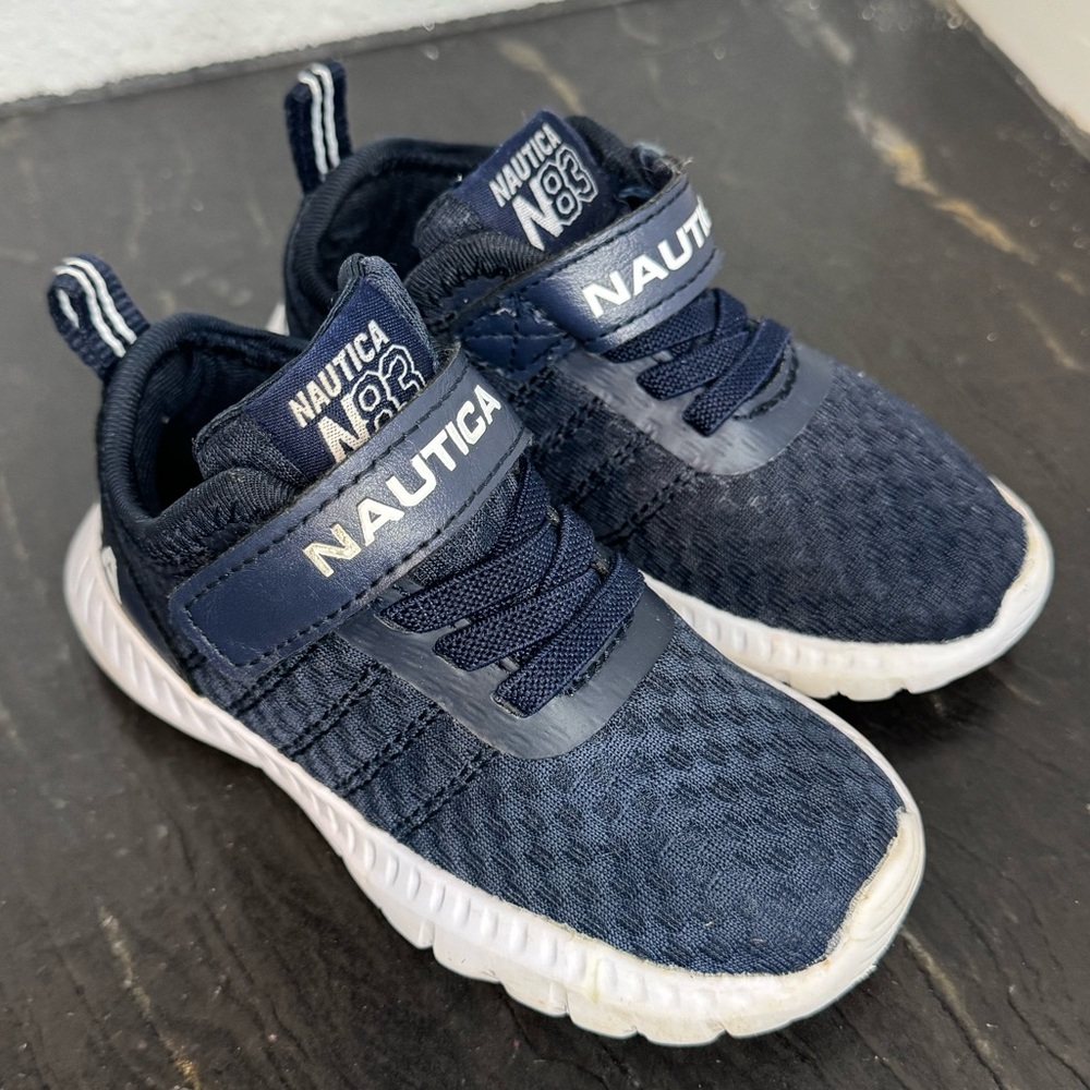 4/$15 Nautica Dark Blue Sneakers Little Kids Size 7c